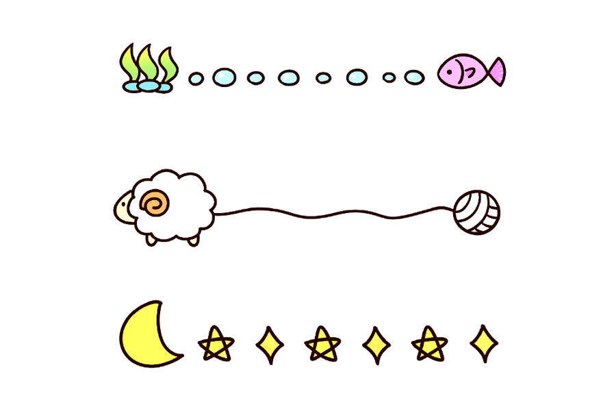 萌萌哒卡通简笔画分割线-图4