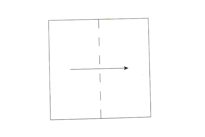 步骤1：对边折。