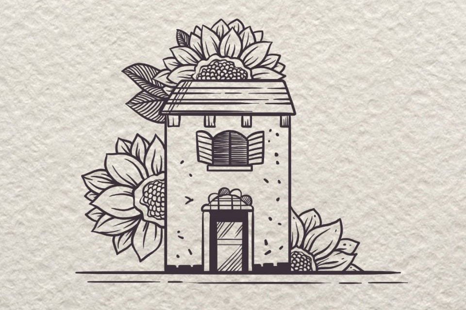 一组漂亮的小房子简笔画图片-图7