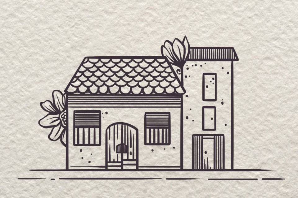 一组漂亮的小房子简笔画图片-图8