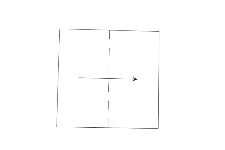 步骤1：对边折。