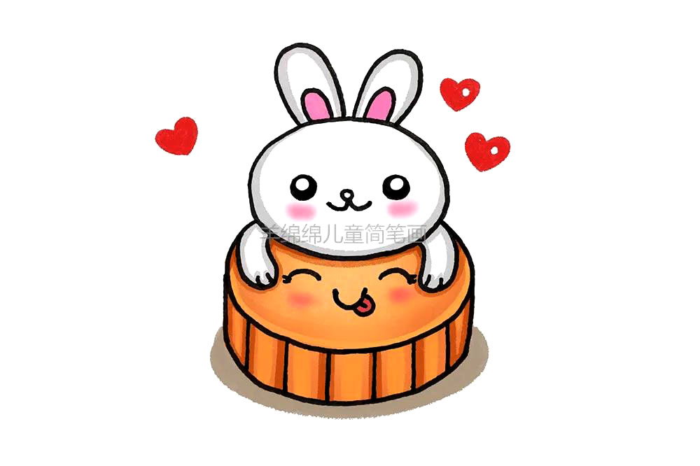 小兔子和月饼简笔画教程
