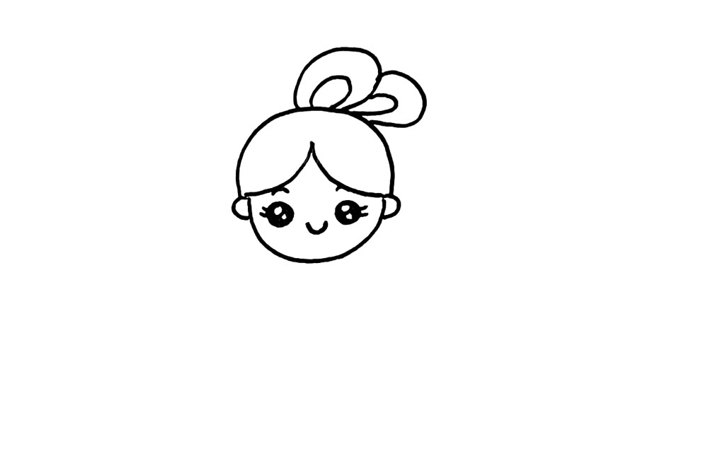 步骤4：表情可以画得萌萌的可爱一些。