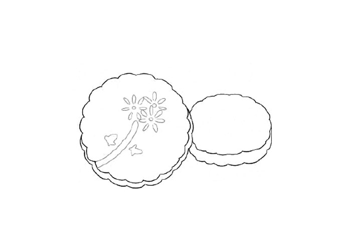 中秋月饼简笔画画法步骤-图3