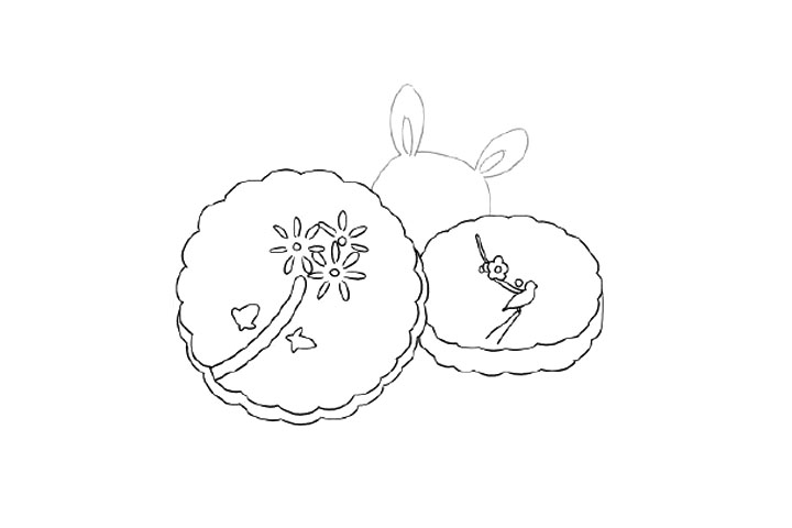 中秋月饼简笔画画法步骤-图5