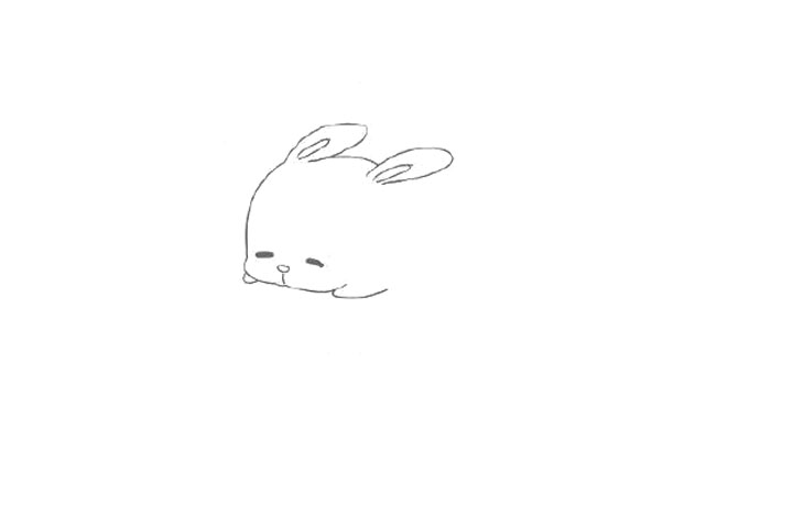 想偷吃月饼的兔子简笔画画法教程-图1