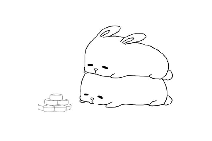 想偷吃月饼的兔子简笔画画法教程-图4