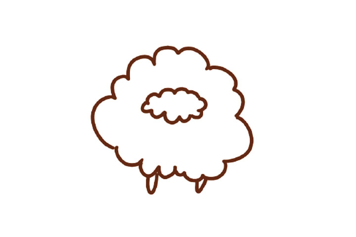 毛茸茸的小羊简笔画画法教程-图2