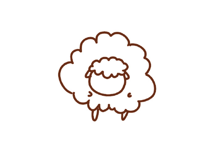 毛茸茸的小羊简笔画画法教程-图3