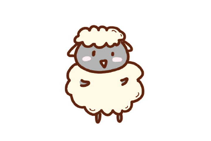 可爱绵羊简笔画画法步骤