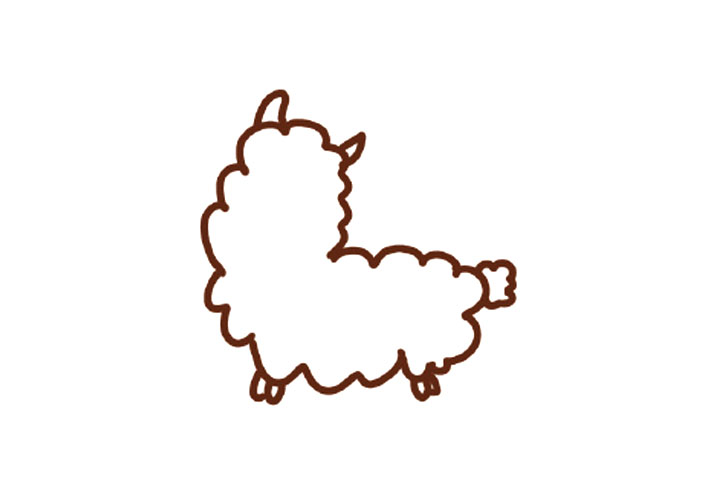 漂亮的小羊驼简笔画画法步骤-图2