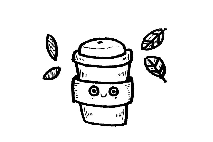 秋天的第一杯奶茶简笔画图片-图5