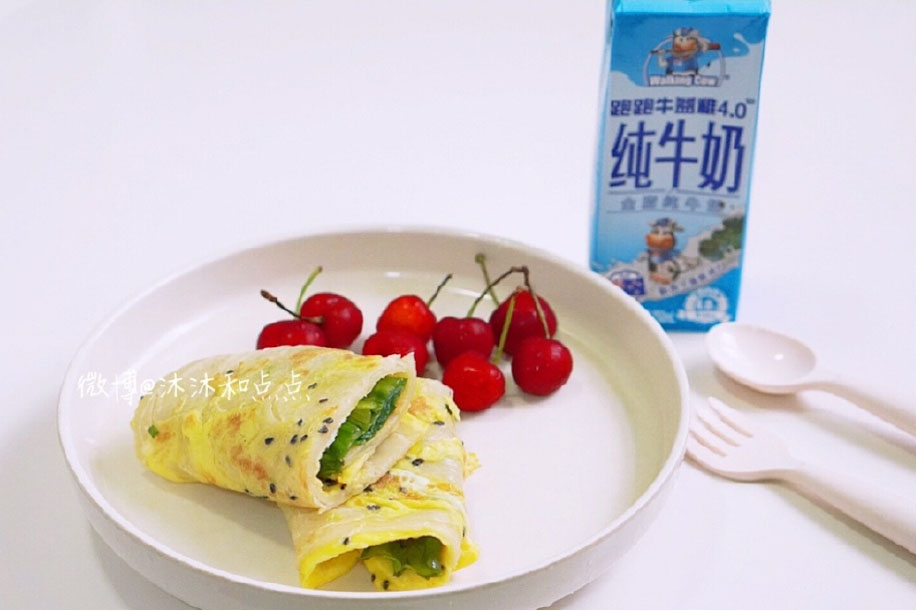 第17步：简单的鸡蛋手抓饼，可以卷上各种蔬菜。