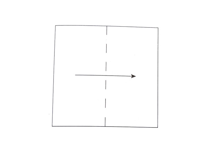 步骤1：对边折。