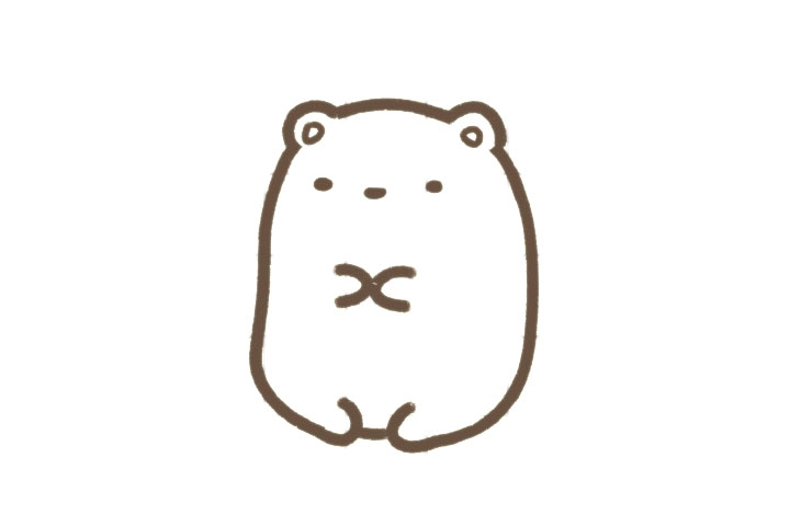 软萌小白熊简笔画画法步骤-图3