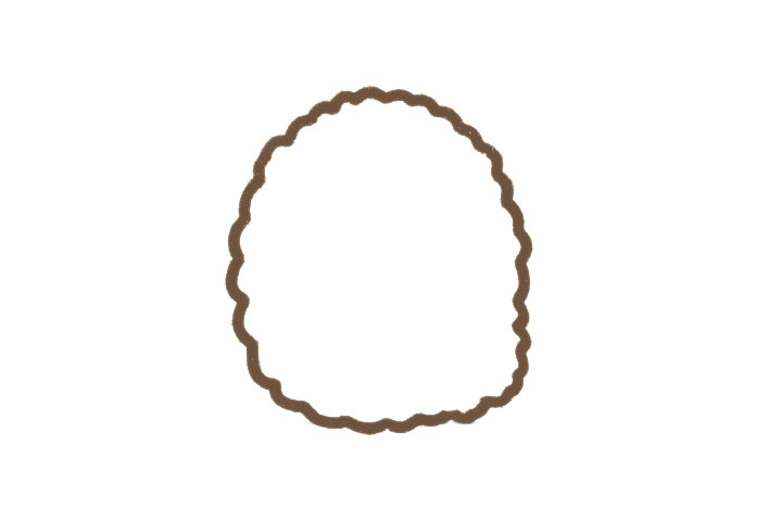 卡通炸猪排简笔画教程-图1