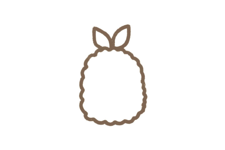 卡通炸虾尾简笔画画法步骤-图2