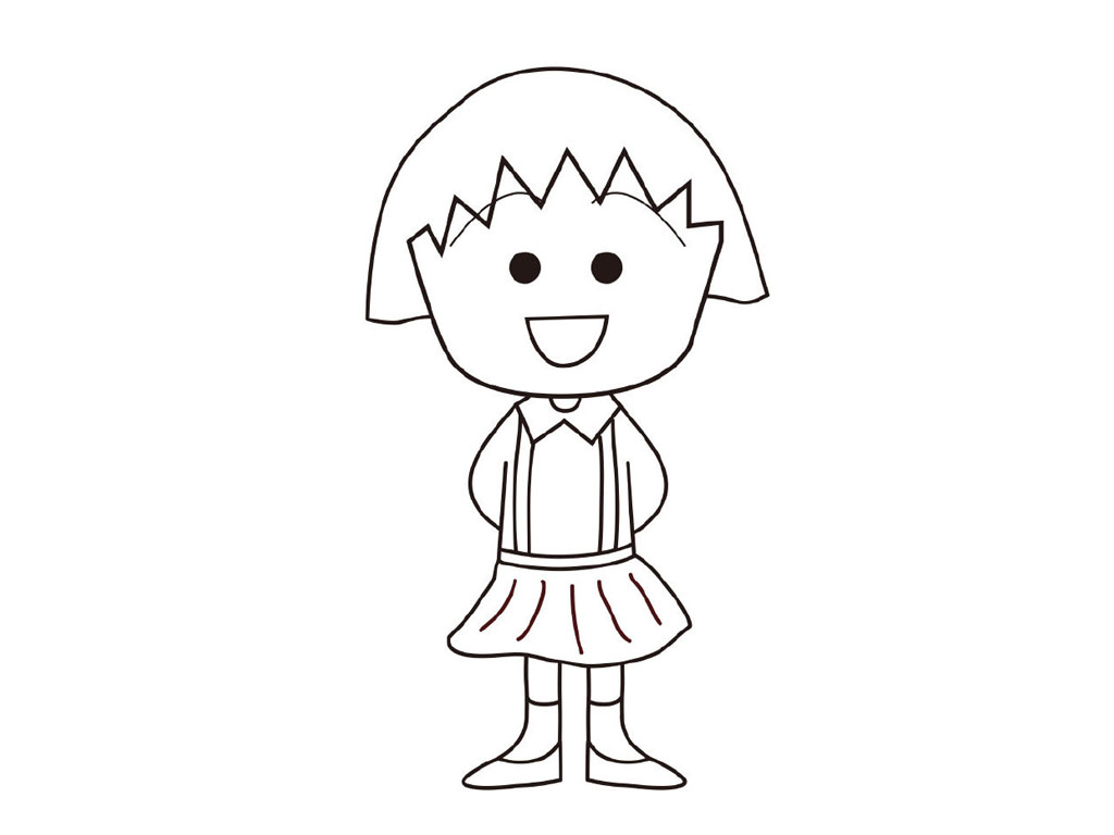 樱桃小丸子简笔画教程-图8