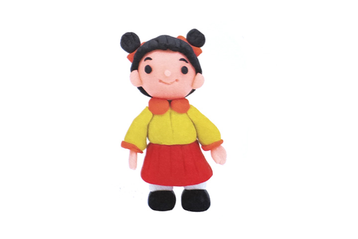 用粘土彩泥怎么捏小女孩人像