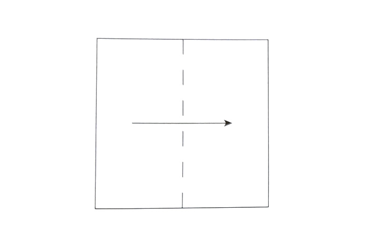 步骤1：对边折。