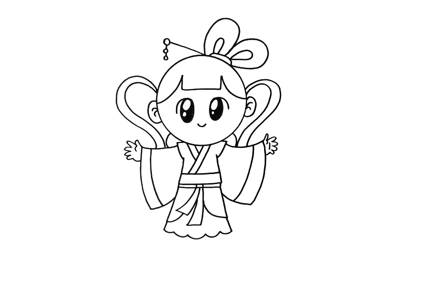 教你用圆形画出可爱的嫦娥-图3