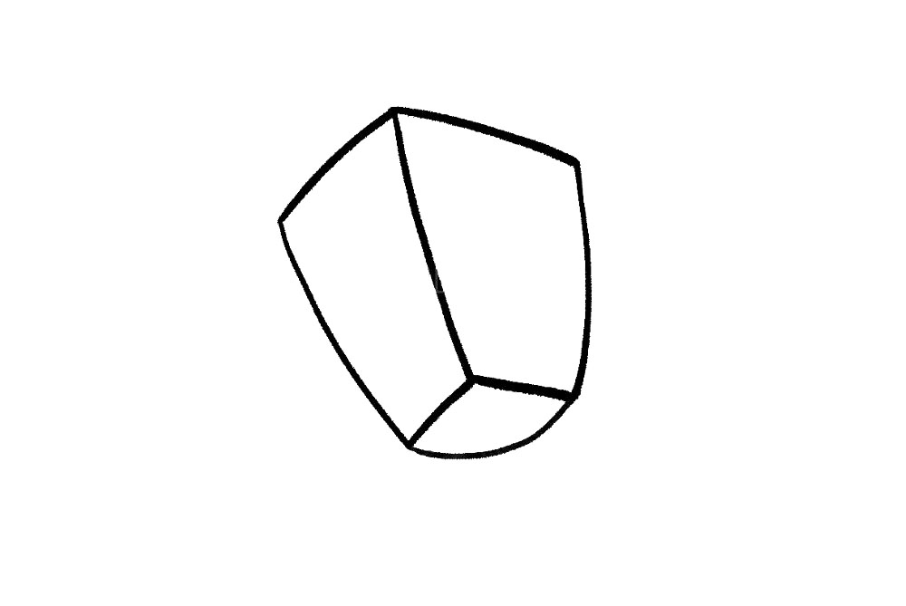 步骤4：在下面画一条弧线，一个立体的孔明灯就画好了。