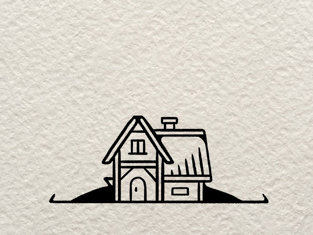 ins 风简笔画小别墅画法步骤-图4