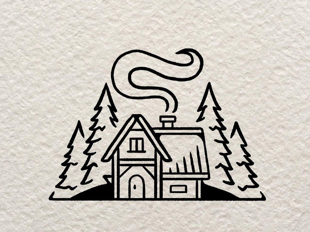 ins 风简笔画小别墅画法步骤-图7