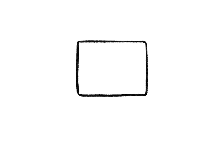 步骤1：首先，先画一个方形