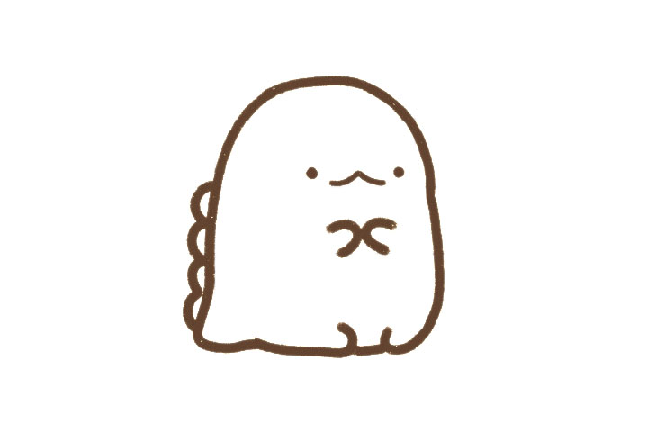 呆萌小蜥蜴简笔画画法步骤-图3