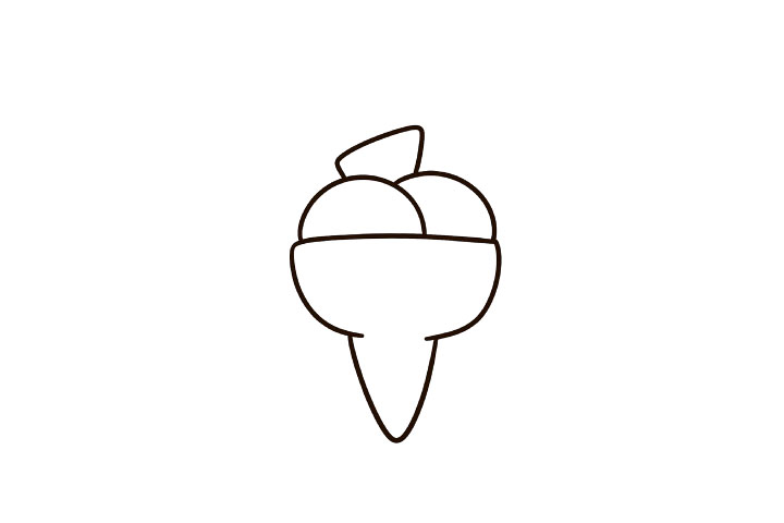 冰淇淋甜筒简笔画画法步骤-图3