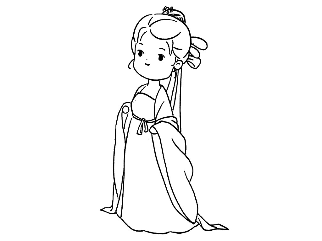 古风小姑娘简笔画教程-图7