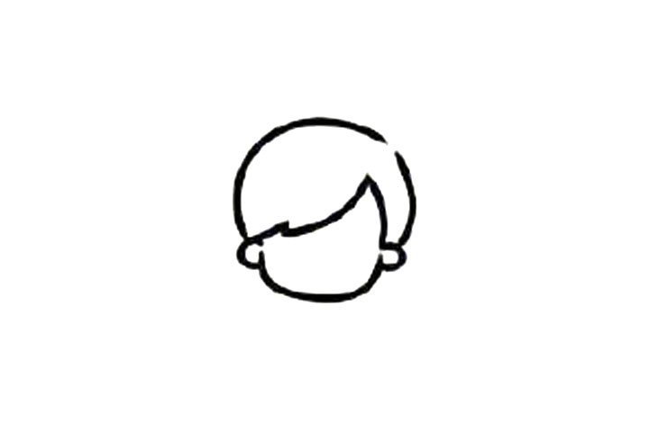 小女孩头像简笔画教程3-图1