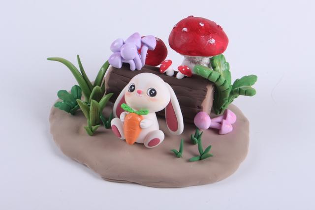 粘土DIY教程 森林小兔