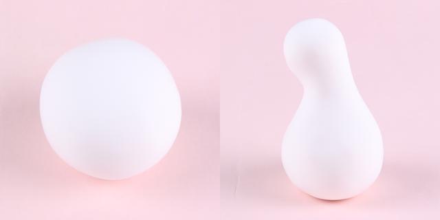 步骤1：白色粘土揉圆球，然后整理出鸭子的雏形。