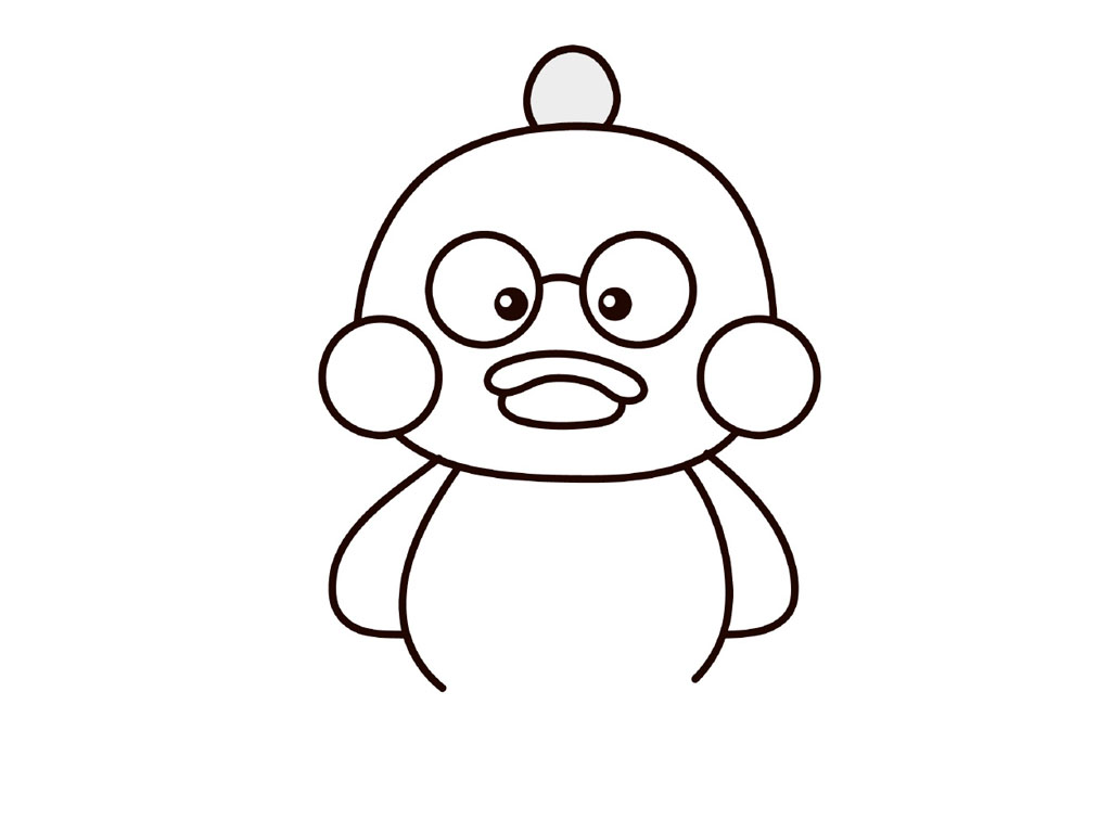 玻尿酸鸭简笔画的画法步骤-图6