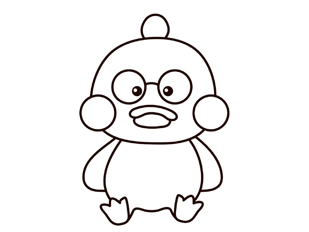 玻尿酸鸭简笔画的画法步骤-图7