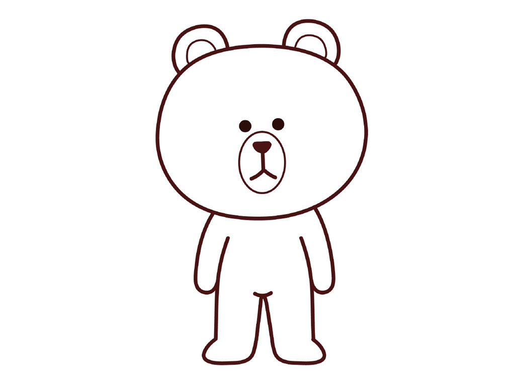 布朗熊简笔画的画法步骤-图8
