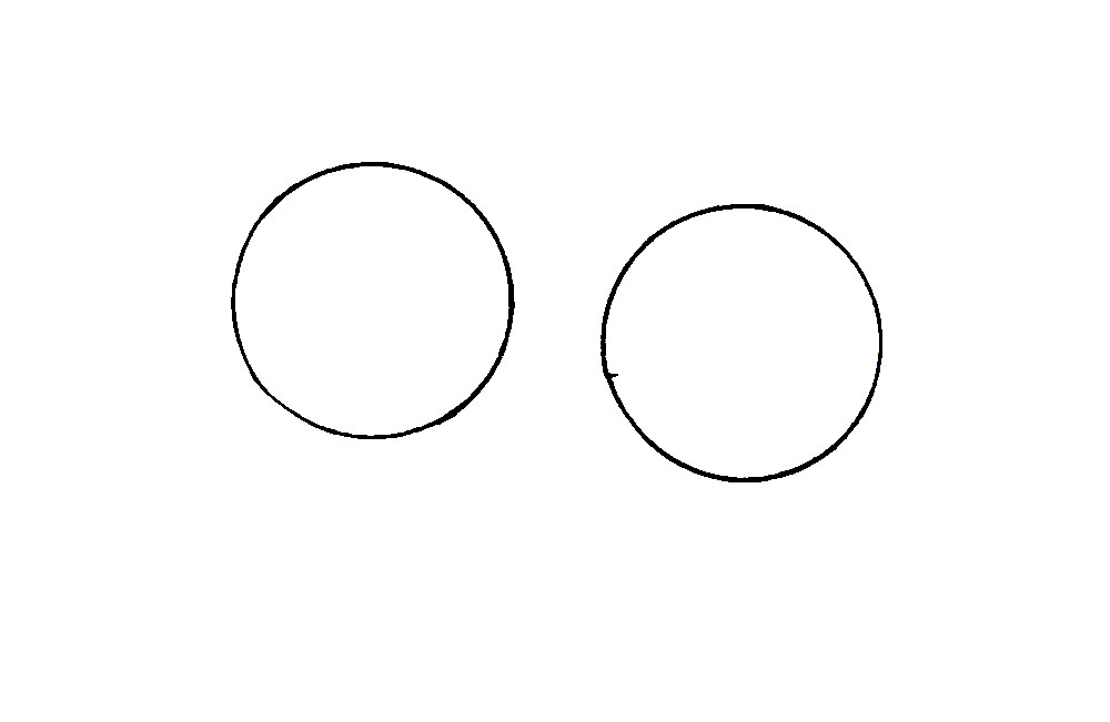 步骤1：首先，我们用一元硬币画出两个圆形