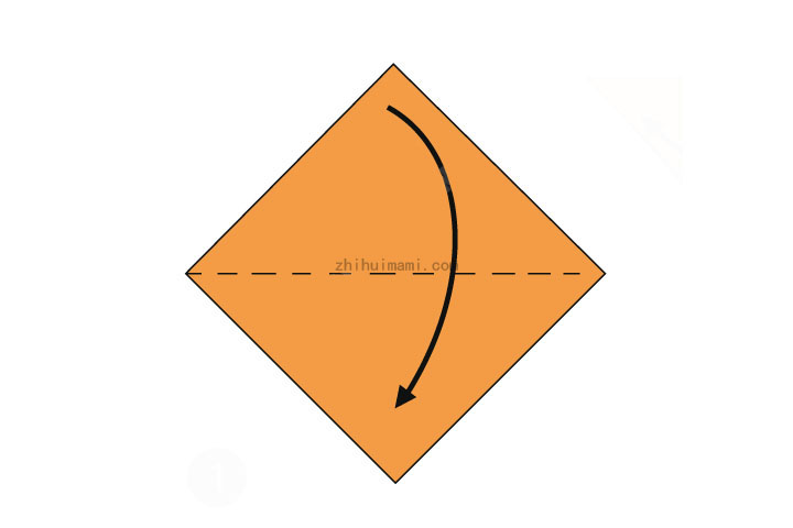 步骤1：沿虚线折叠。