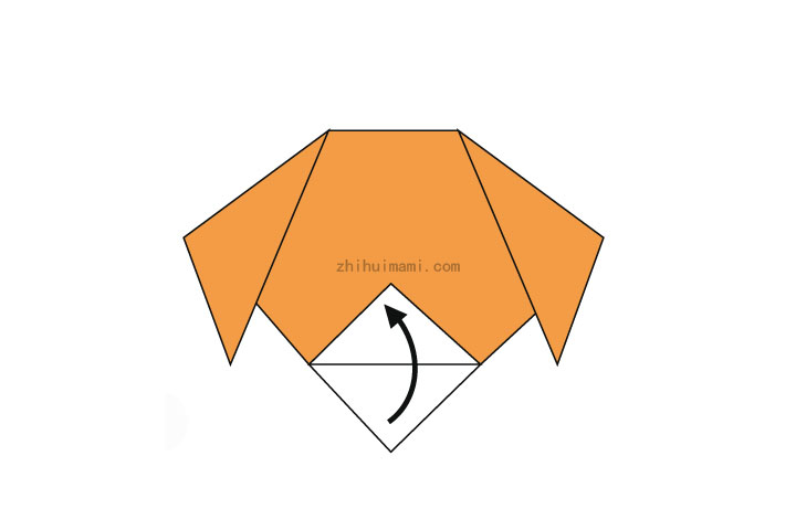 步骤5：第二层也折上去。