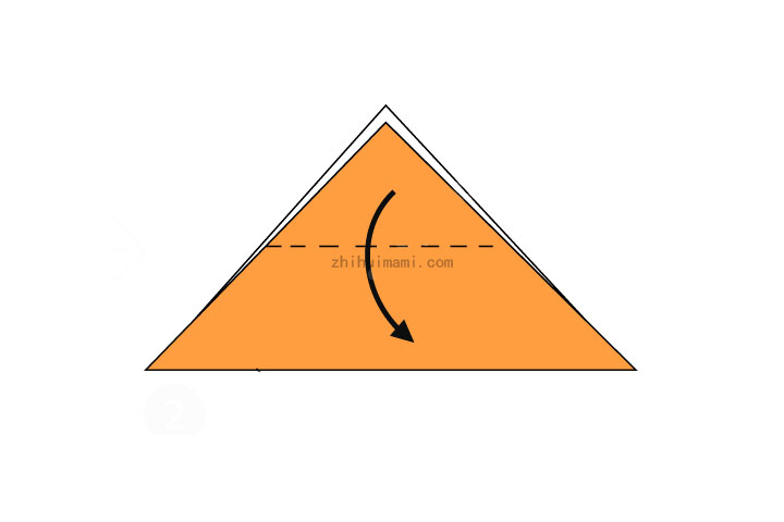 步骤2：沿虚线折叠。