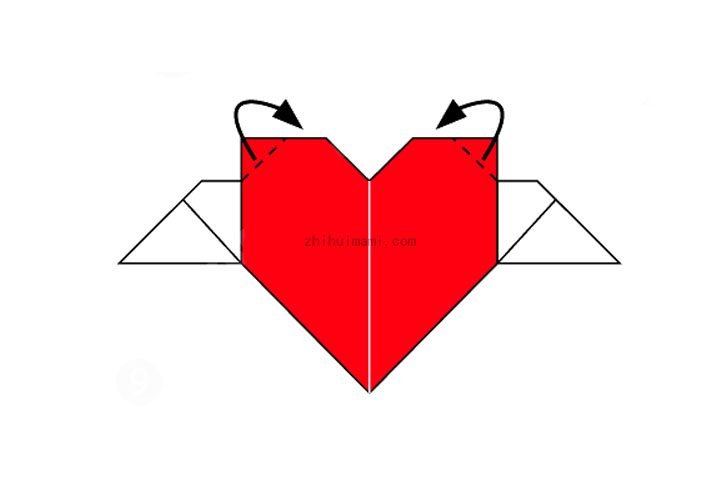 步骤9：沿虚线折出轮廓。