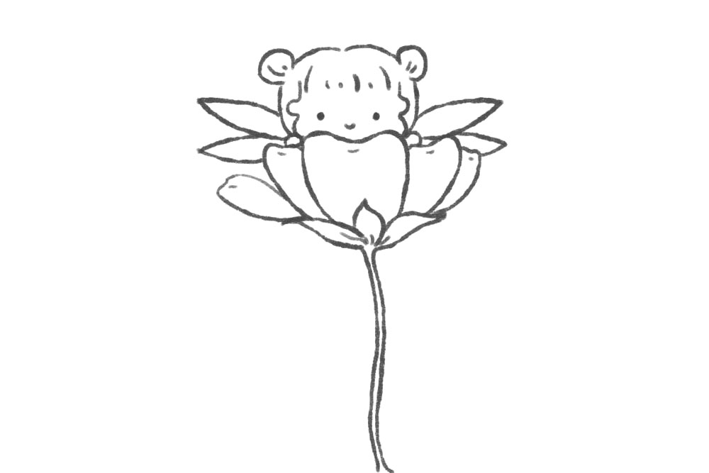 小花仙简笔画画法步骤-图8