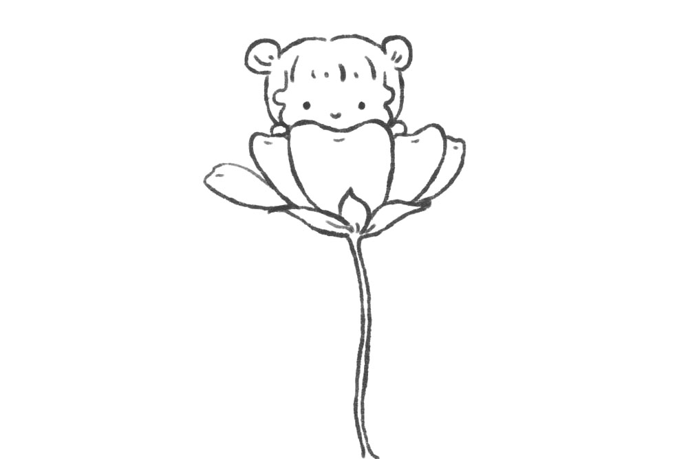 小花仙简笔画画法步骤-图7