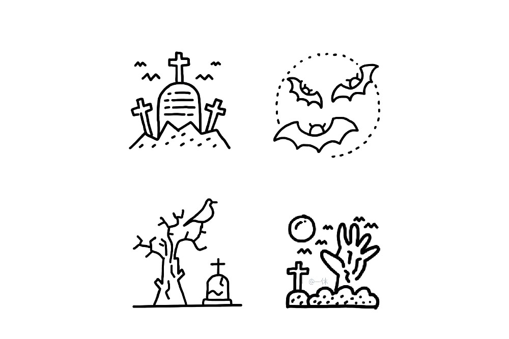 万圣节简笔画素材-图4