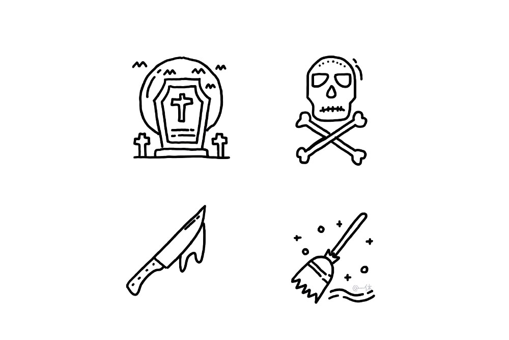 万圣节简笔画素材-图5