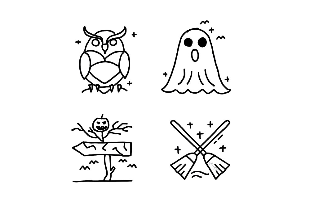 万圣节简笔画素材-图7