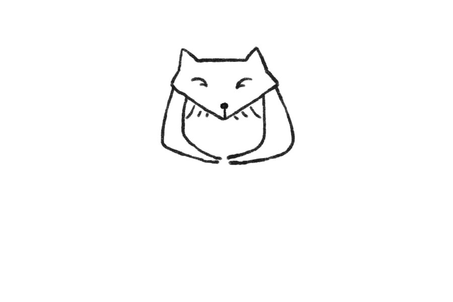 穿狐狸雨衣的小朋友简笔画-图3