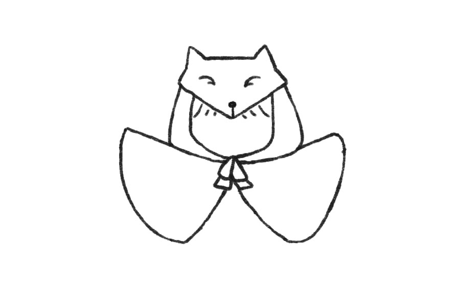 穿狐狸雨衣的小朋友简笔画-图4